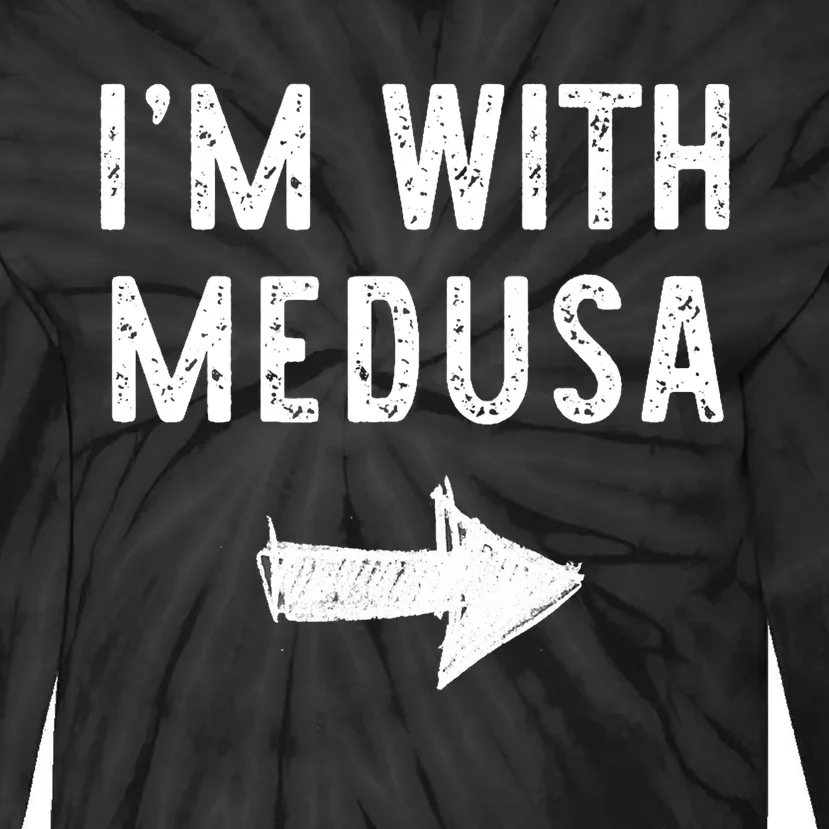 IM With Medusa Costume Halloween Matching Couple Tie-Dye Long Sleeve Shirt