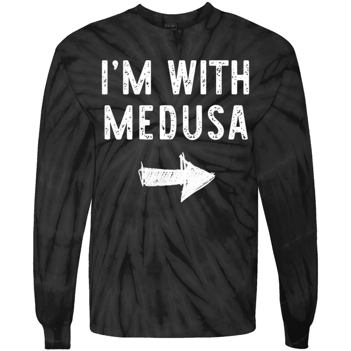 IM With Medusa Costume Halloween Matching Couple Tie-Dye Long Sleeve Shirt