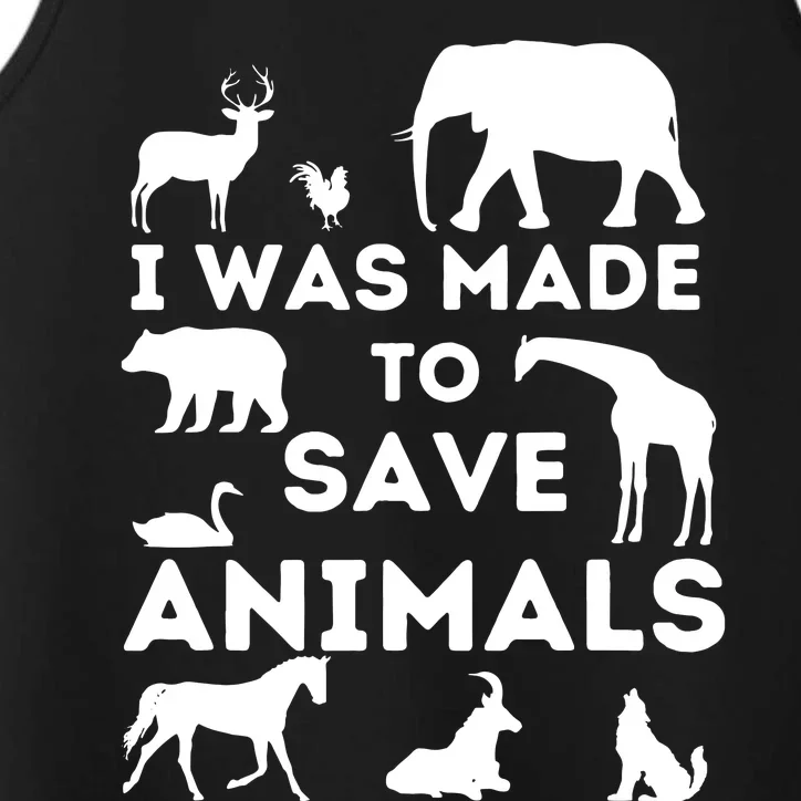 I Was Made To Save Animals Animal Rescue Protection Performance Tank