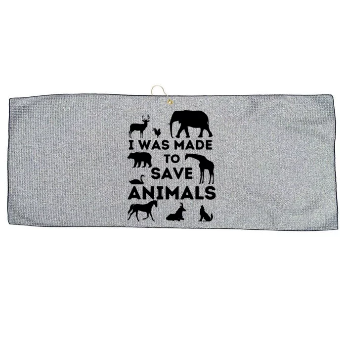 I Was Made To Save Animals Animal Rescue Protection Large Microfiber Waffle Golf Towel