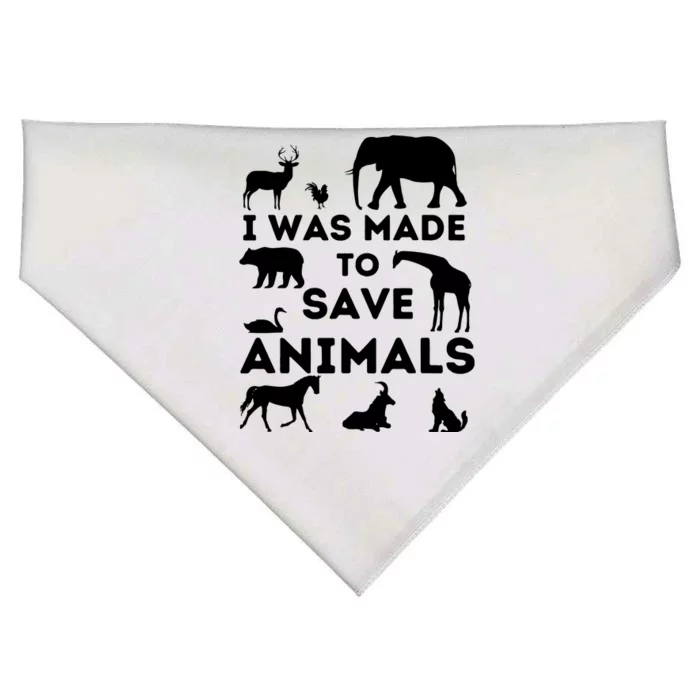 I Was Made To Save Animals Animal Rescue Protection USA-Made Doggie Bandana