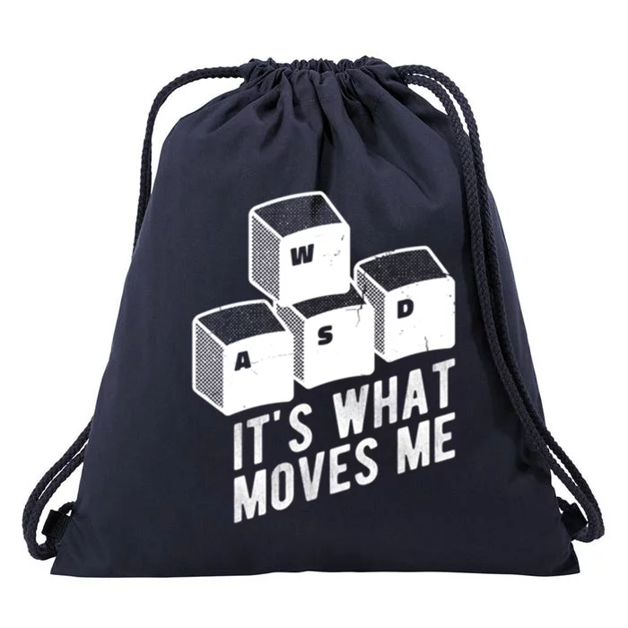 Its What Moves Me Game Wasd Keyboards Gamer Minimal Outfit Gift Drawstring Bag