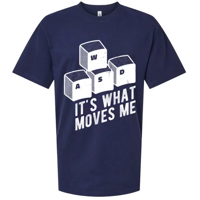 Its What Moves Me Game Wasd Keyboards Gamer Minimal Outfit Gift Sueded Cloud Jersey T-Shirt