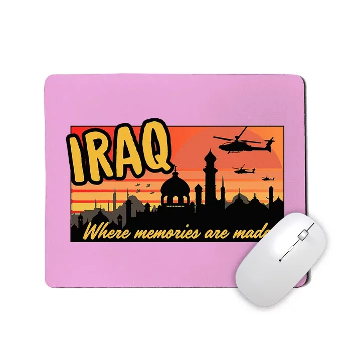 Iraq Where Memories Are Made Oif  Military Tourist Retro Mousepad