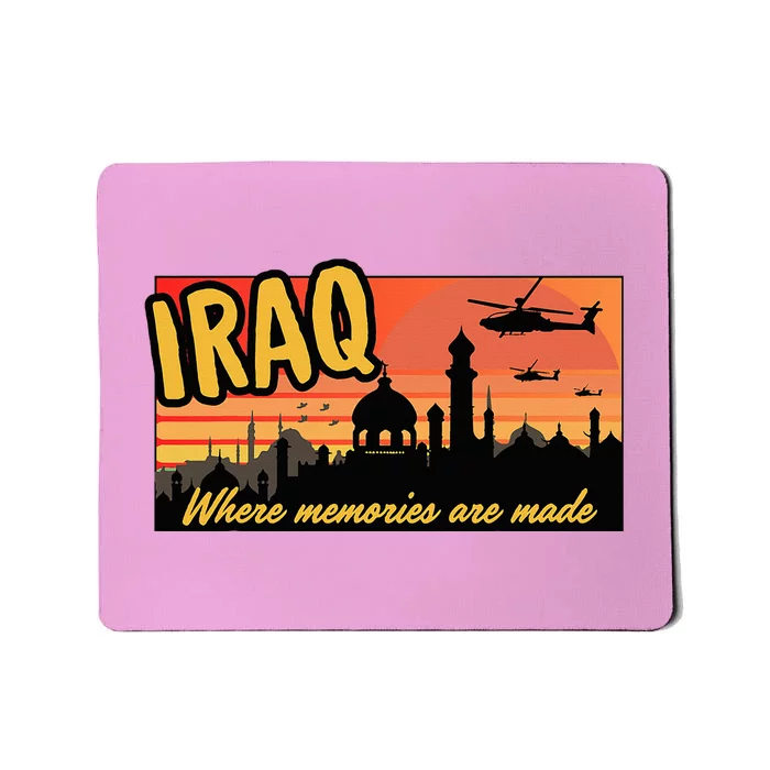 Iraq Where Memories Are Made Oif  Military Tourist Retro Mousepad