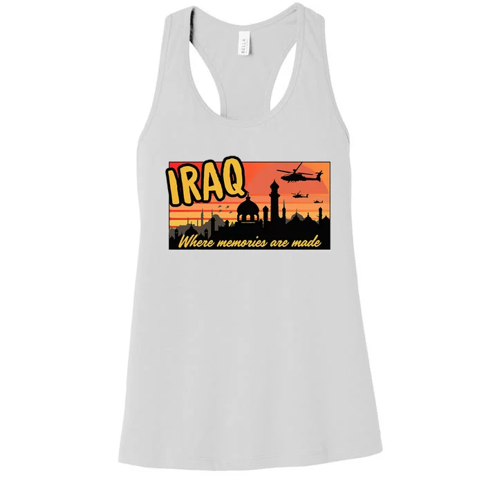 Iraq Where Memories Are Made Oif  Military Tourist Retro Women's Racerback Tank