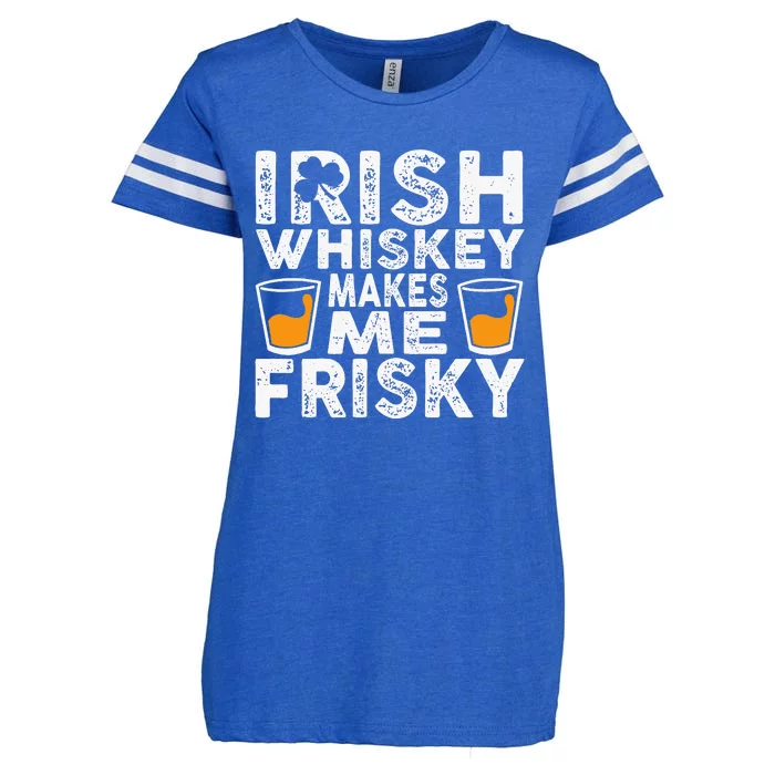 Irish Whiskey Makes Me Frisky St Patricks Day Enza Ladies Jersey Football T-Shirt