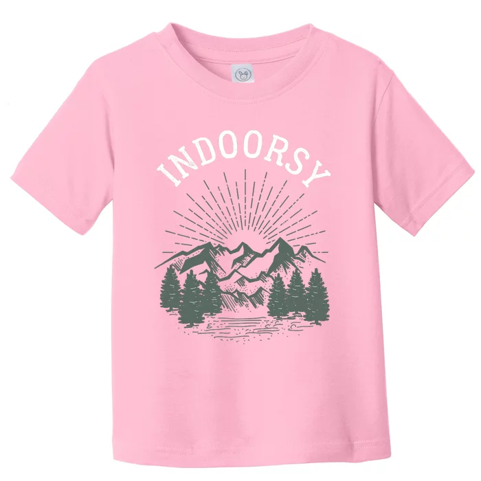 Indoorsy Wo Mom Ironic Outdoorsy Christmas Birthday Toddler T-Shirt