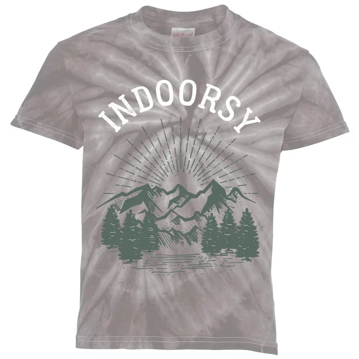 Indoorsy Wo Mom Ironic Outdoorsy Christmas Birthday Kids Tie-Dye T-Shirt