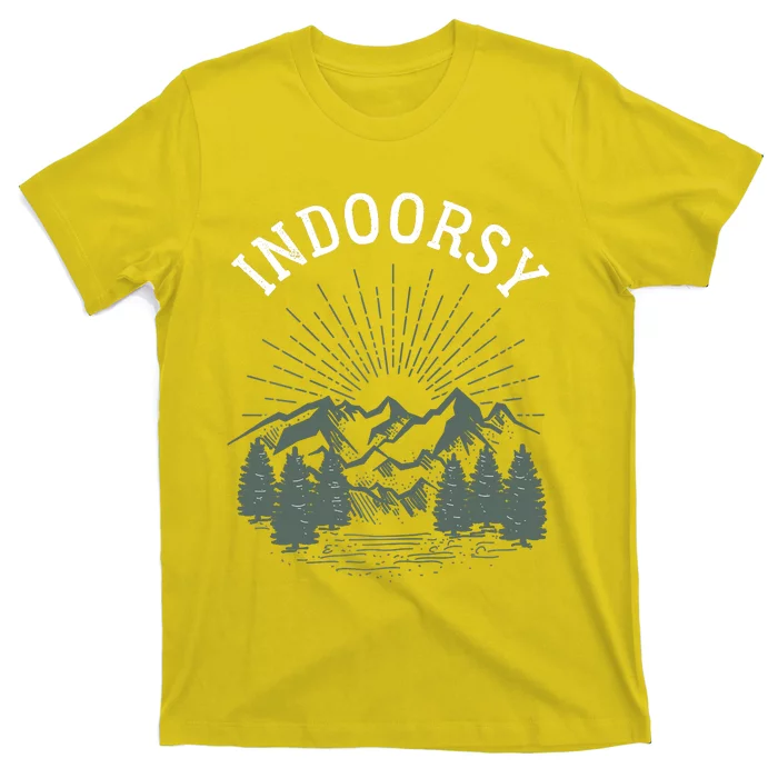 Indoorsy Wo Mom Ironic Outdoorsy Christmas Birthday T-Shirt