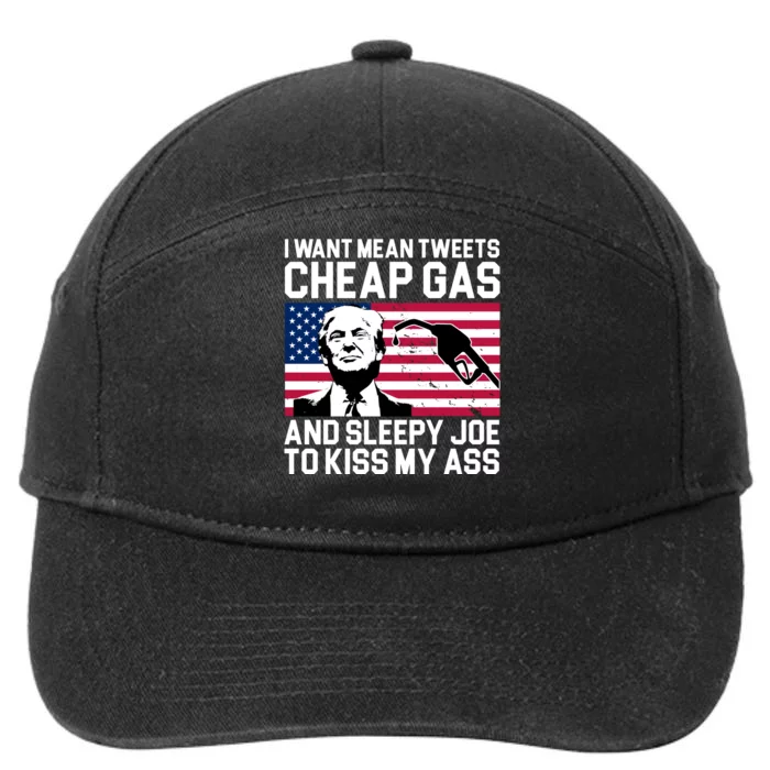 I Want Mean Tweets Cheap Gas Funny Sleepy Joe 7-Panel Snapback Hat