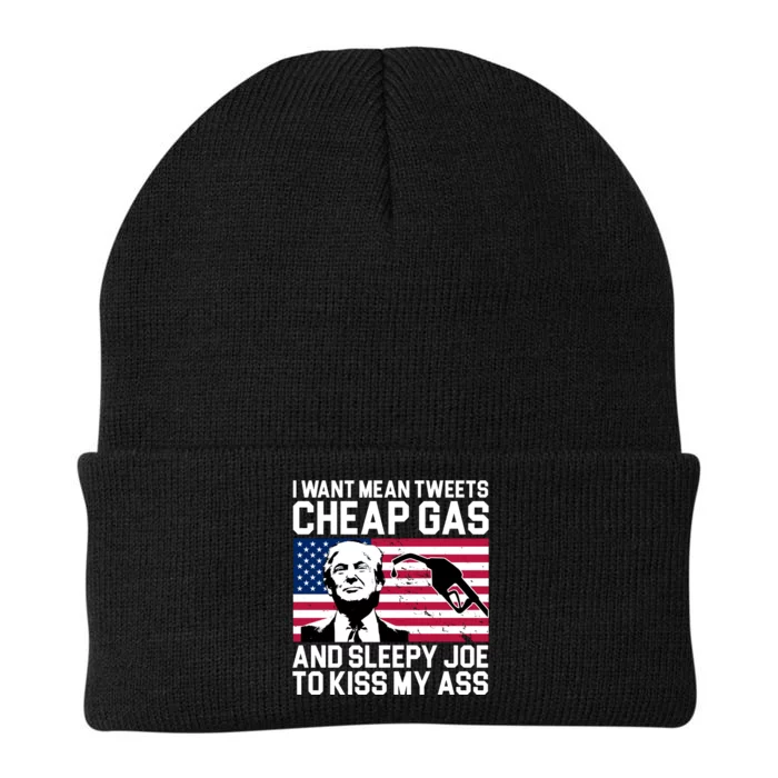 I Want Mean Tweets Cheap Gas Funny Sleepy Joe Knit Cap Winter Beanie