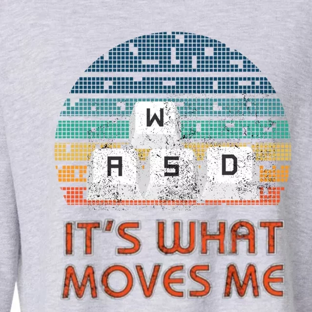 ItS What Moves Me W A S D Keycap Funny For Gamers Gift Cropped Pullover Crew