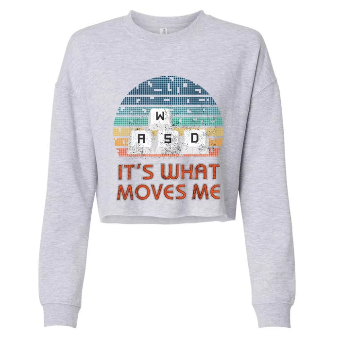 ItS What Moves Me W A S D Keycap Funny For Gamers Gift Cropped Pullover Crew