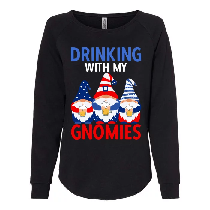 Ing With My Gnomies Usa Patriotic 4th Of July Gnomes Gift Womens California Wash Sweatshirt