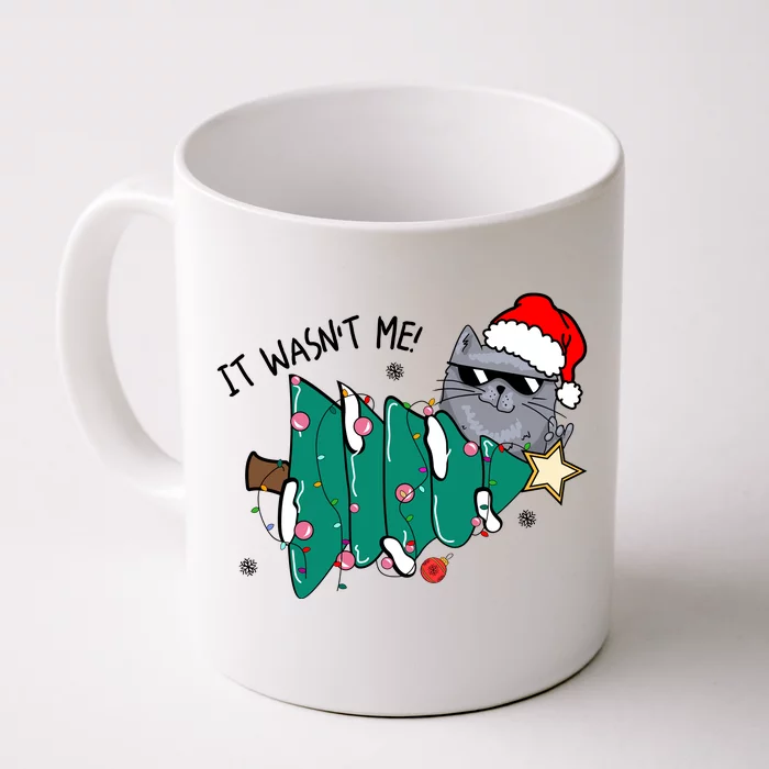 It Wasn't Me Funny Cat Family Christmas Party Gift Front & Back Coffee Mug