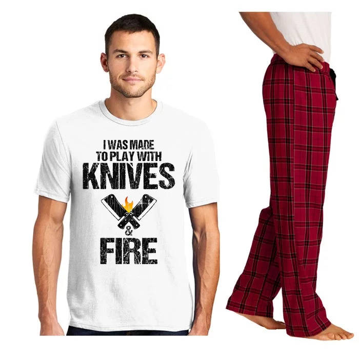 I Was Made To Play With Knives Fun Cook Chef Cooking Graphic Pajama Set