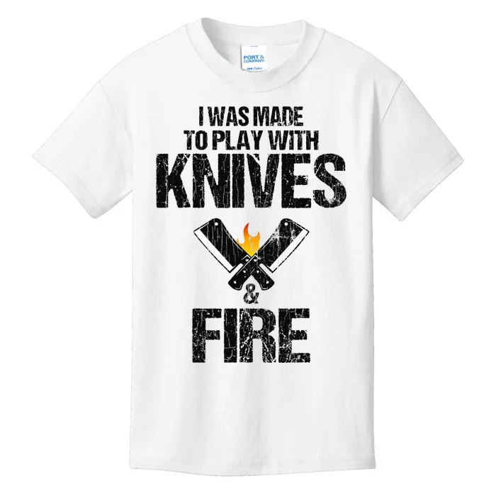 I Was Made To Play With Knives Fun Cook Chef Cooking Graphic Kids T-Shirt