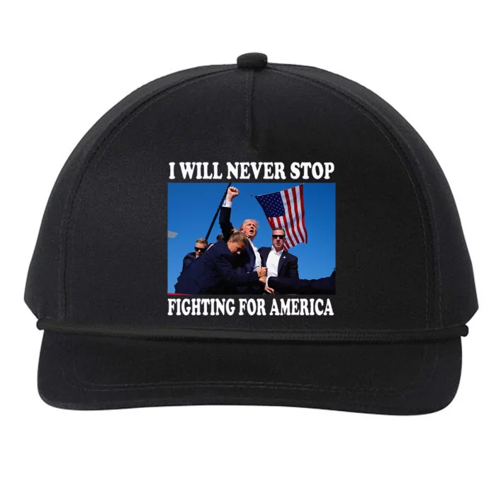 I Will Never Stop Fighting For America Snapback Five-Panel Rope Hat