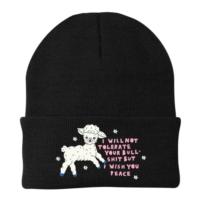 I Will Not Tolerate Your Bull Shit But I Wish You Peace Knit Cap Winter Beanie