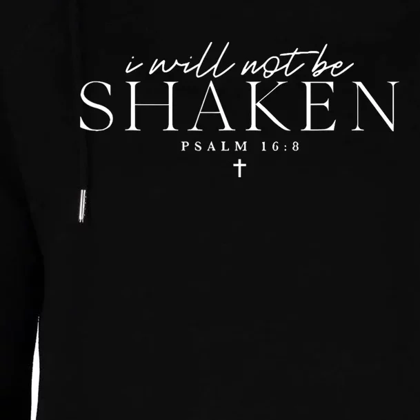 I Will Not Be Shaken Womens Funnel Neck Pullover Hood