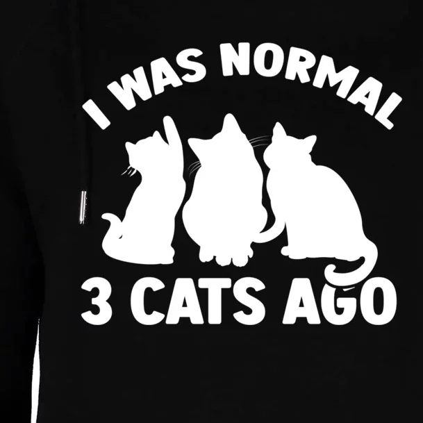 I Was Normal 3 Cats Ago Cat Kitten Kitty Womens Funnel Neck Pullover Hood