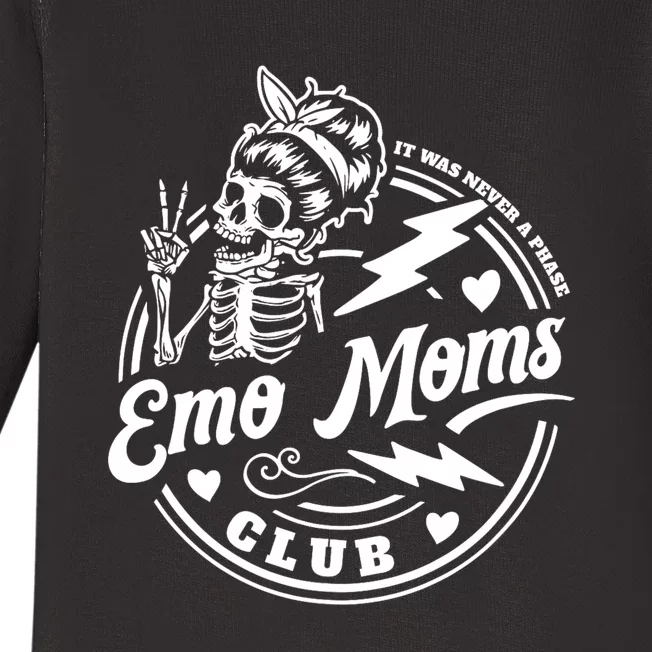 It Was Never A Phase Emo Moms Club MotherS Day Skeleton Baby Long Sleeve Bodysuit