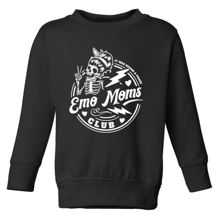 It Was Never A Phase Emo Moms Club MotherS Day Skeleton Toddler Sweatshirt