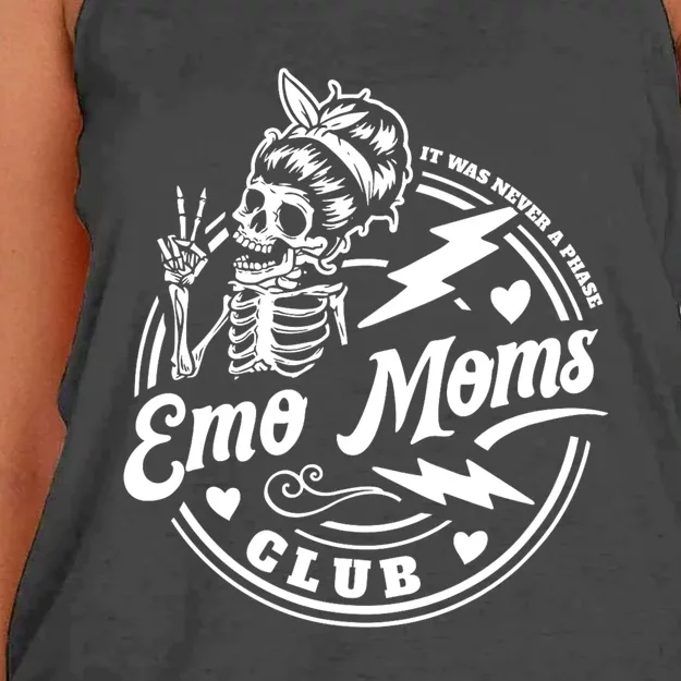 It Was Never A Phase Emo Moms Club MotherS Day Skeleton Women's Knotted Racerback Tank