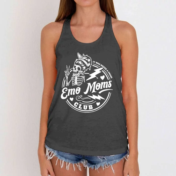 It Was Never A Phase Emo Moms Club MotherS Day Skeleton Women's Knotted Racerback Tank