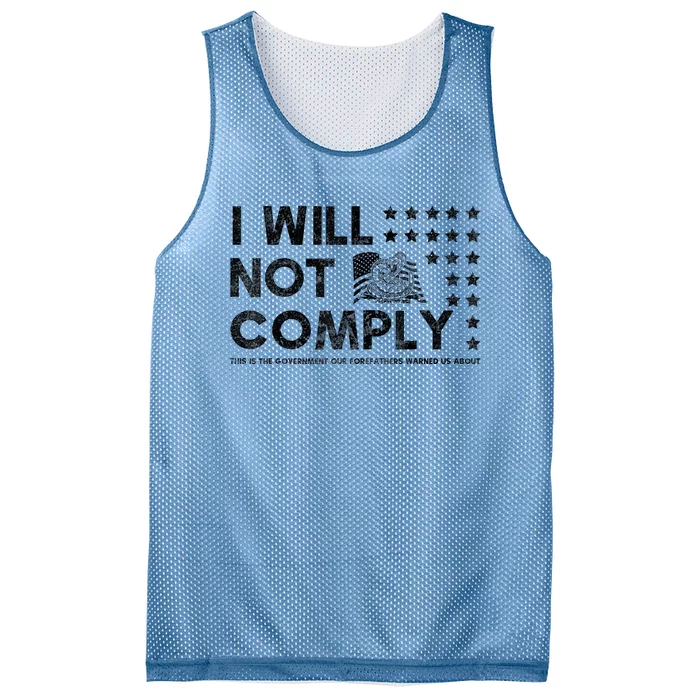 I Will Not Comply Gadsden Flag Patriotic Mesh Reversible Basketball Jersey Tank