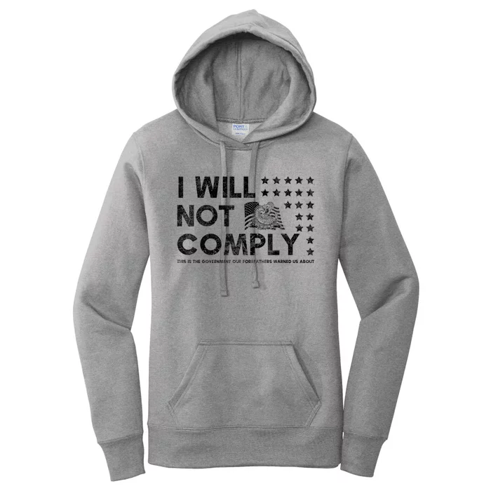 I Will Not Comply Gadsden Flag Patriotic Women's Pullover Hoodie