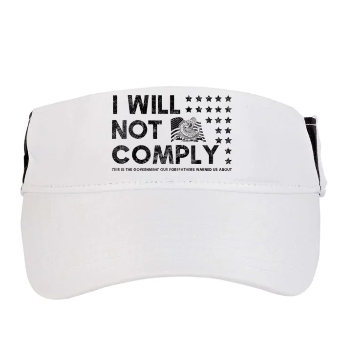 I Will Not Comply Gadsden Flag Patriotic Adult Drive Performance Visor