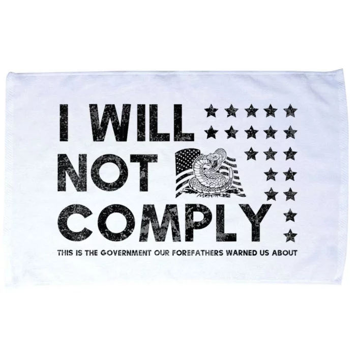 I Will Not Comply Gadsden Flag Patriotic Microfiber Hand Towel