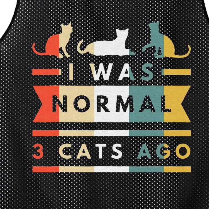 I Was Normal Three Cats Ago Funny Cat Lover Mesh Reversible Basketball Jersey Tank