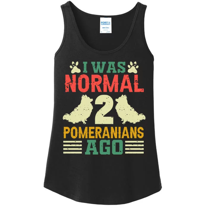 I Was Normal 2 Pomeranians Ago Ladies Essential Tank