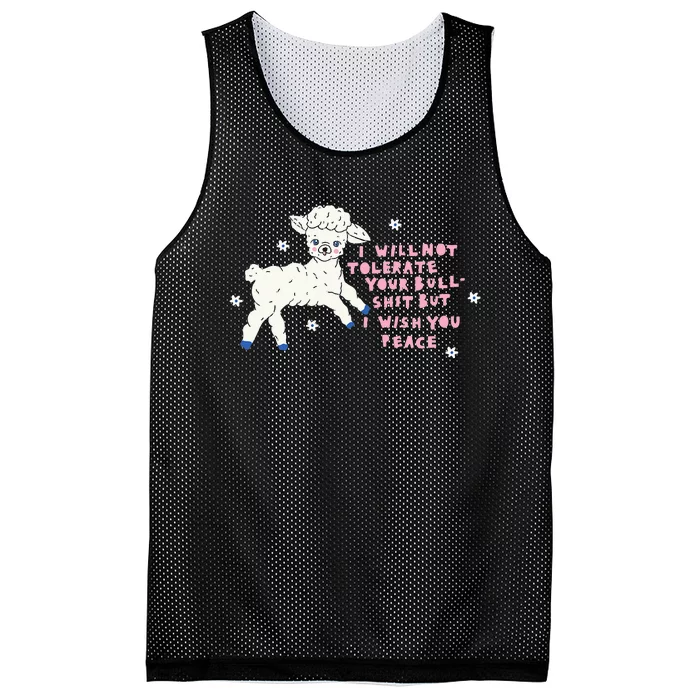 I Will Not Tolerate Your Bull Shit But I Wish You Peace Mesh Reversible Basketball Jersey Tank