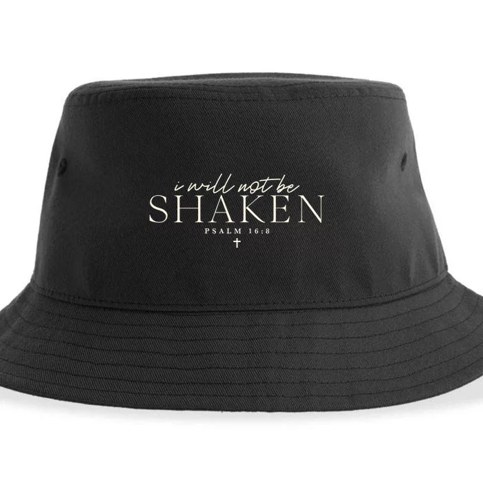 I Will Not Be Shaken Christian Minimal Sustainable Bucket Hat