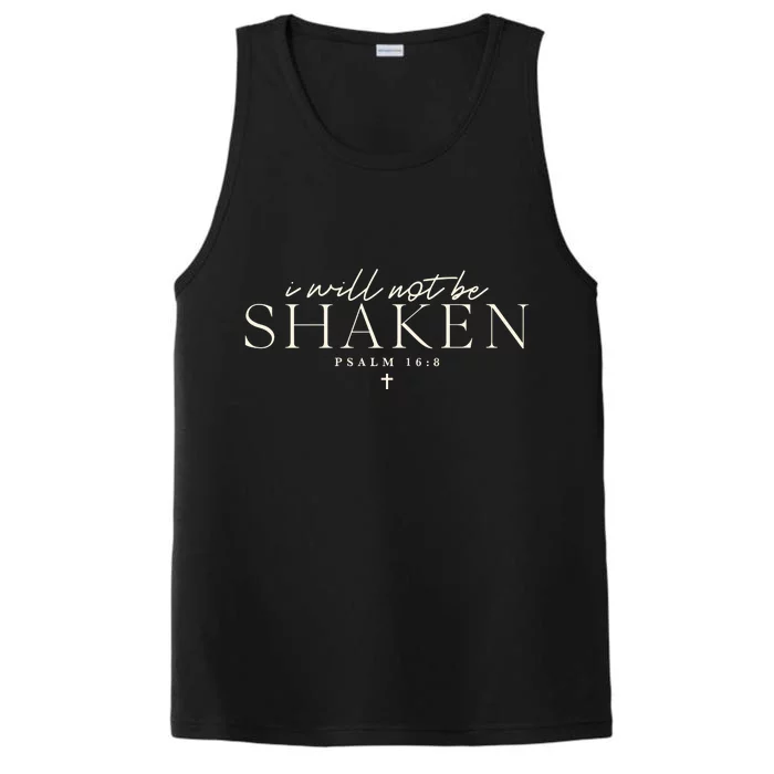 I Will Not Be Shaken Christian Minimal Performance Tank