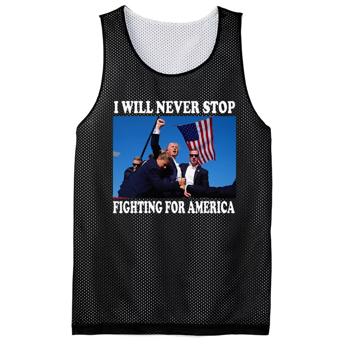 I Will Never Stop Fighting For America Mesh Reversible Basketball Jersey Tank