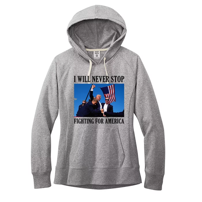 I Will Never Stop Fighting For America Women's Fleece Hoodie