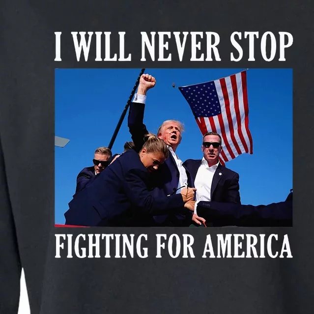 I Will Never Stop Fighting For America Cropped Pullover Crew