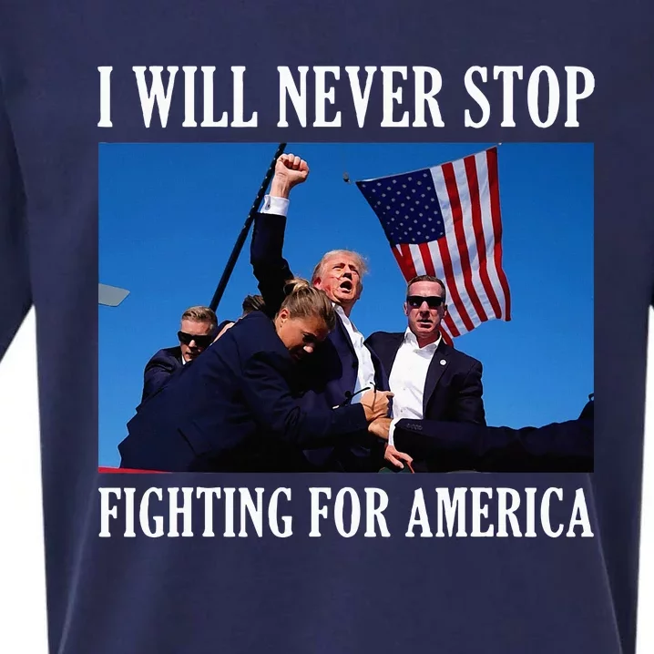 I Will Never Stop Fighting For America Sueded Cloud Jersey T-Shirt