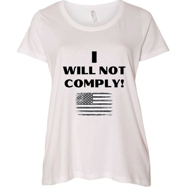 I Will Not Comply! #FJB Front And Back Design Women's Plus Size T-Shirt