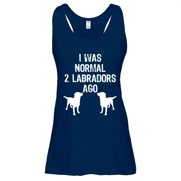 I Was Normal 2 Labradors Ago Funny Retriever T Ladies Essential Flowy Tank