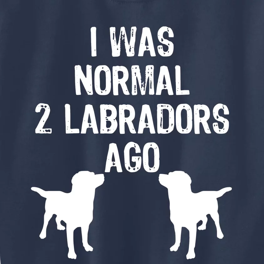 I Was Normal 2 Labradors Ago Funny Retriever T Kids Sweatshirt