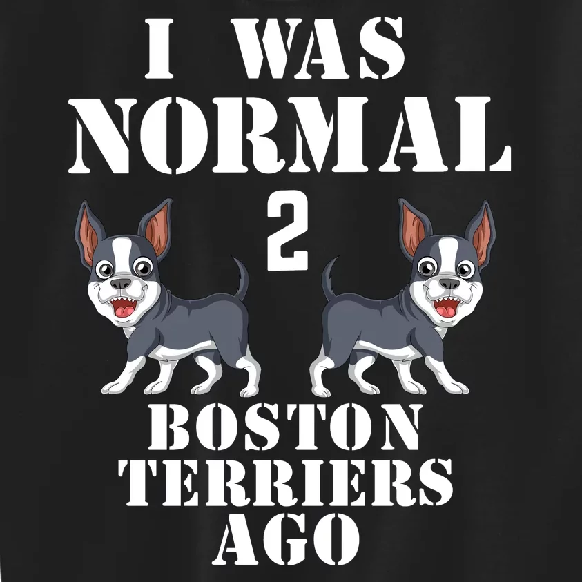 I Was Normal 2 Boston Terriers Ago Kids Sweatshirt