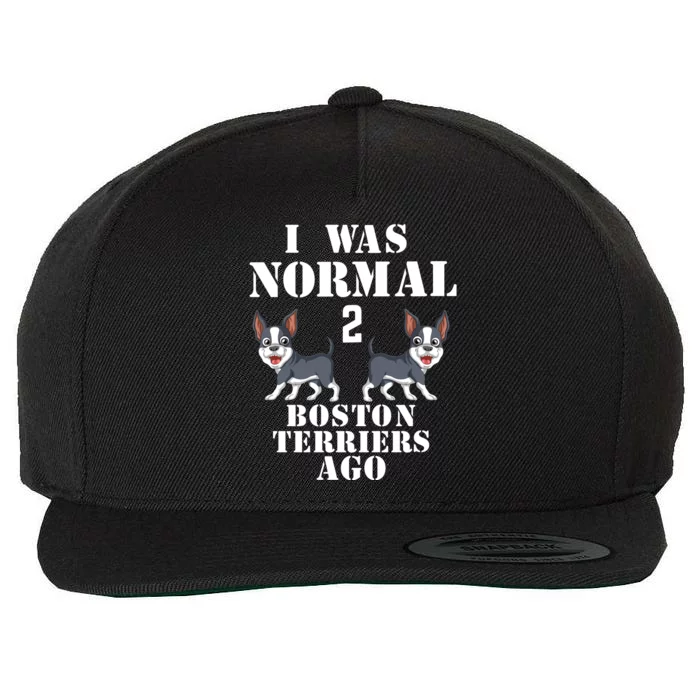 I Was Normal 2 Boston Terriers Ago Wool Snapback Cap