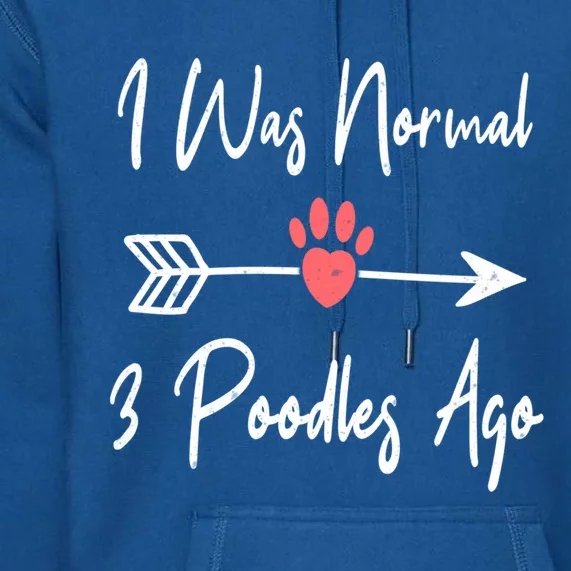 I Was Normal 3 Poodles Ago Funny Poodle Dog Puppy Lover Gift Premium Hoodie