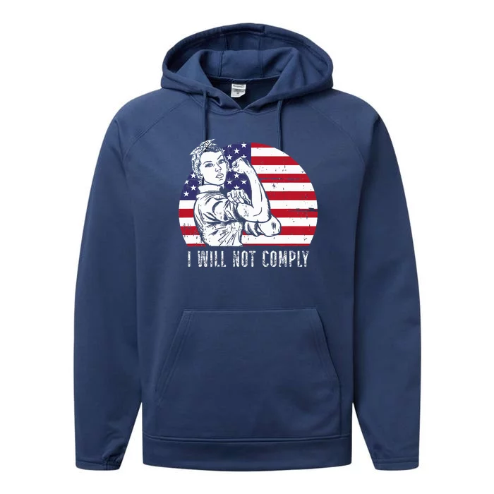 I Will Not Comply Performance Fleece Hoodie